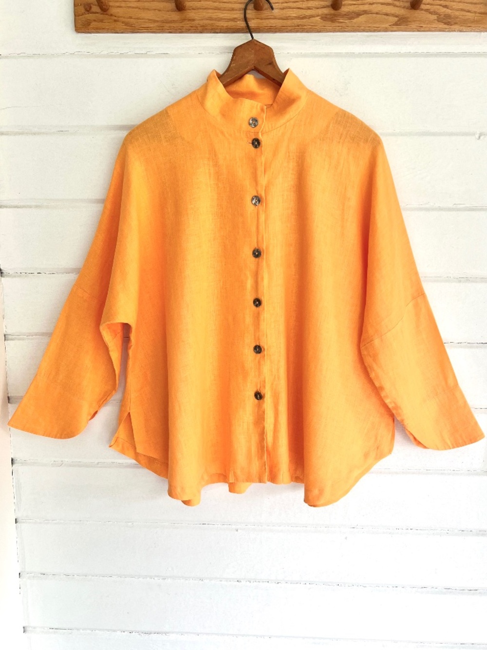 M SQUARE by NEETU MALIK 100% Linen Button Top in Marigold - 2/L